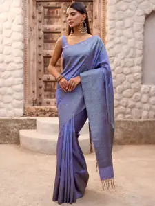 Soch Woven Design Zari Silk Blend Tussar Saree