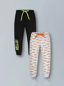 PLUM TREE Boys 2-Pcs Printed Pure Cotton Joggers