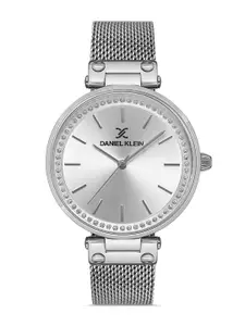 Daniel Klein Premium Women Silver-Toned Dial & Strap Metal Analogue Watch DK.1.13214-1_OR
