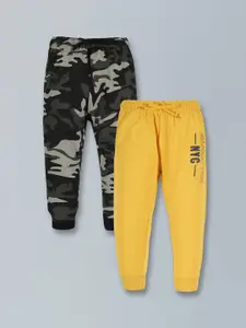PLUM TREE Boys 2-Pcs Printed Pure Cotton Joggers
