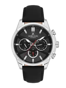 Daniel Klein Men Printed Dial & Leather Straps Analogue Watch DK.1.13794-1