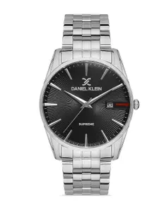 Daniel Klein Supreme Men Black Dial & Silver Straps Analogue Watch-DK.1.13322-2_OR