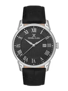 Daniel Klein Men Patterned Dial & Leather Textured Straps Analogue Watch DK.1.13652-2