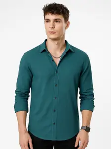 IKON FASHION Men Textured Spread Collar Casual Shirt