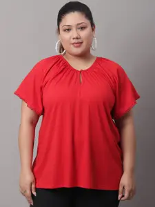 Moonaa Fashion Moonaa Women Cotton Keyhole Neck Top