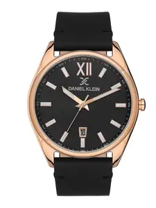 Daniel Klein Men Textured Leather Straps Analogue Watch DK 1 13404-3