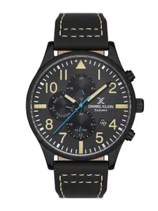 Daniel Klein Men Leather Straps Analogue Multi Function Watch DK.1.13389-5