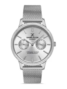 Daniel Klein Exclusive Women Silver-Toned Dial & Straps Analogue Watch DK.1.13229-1