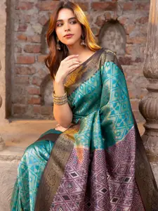 Soch Woven Design Zari Silk Blend Tussar Saree