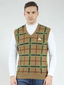 Monte Carlo Men Checked Printed Woollen Pullover