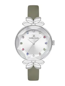 Daniel Klein Women Embellished Dial & Leather Straps Analogue Watch DK 1 12553-7