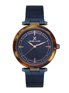 Daniel Klein Women Black Dial & Blue Bracelet Style Straps Analogue Watch DK 1 13148-5