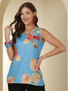 Anouk Rustic Ethnic Motifs Printed V-Neck Kurti