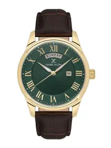 Daniel Klein Men Round Dial & Leather Textured Straps Quartz Analogue Watch DK.1.13819-4