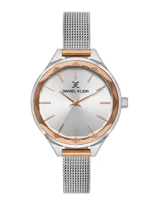 Daniel Klein Women Textured Dial & Bracelet Style Straps Analogue Watch DK.1.13508-4