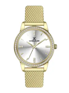 Daniel Klein Women Embellished Dial & Bracelet Style Straps Analogue Watch DK.1.13696-2
