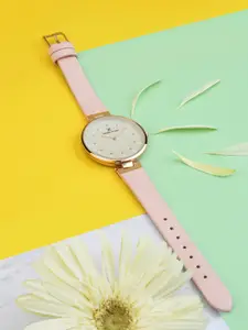 Daniel Klein Women Silver-Toned Genuine Leather Analogue Watch DK.1.12260-5