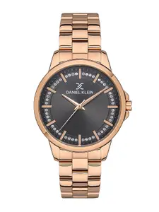 Daniel Klein Women Embellished Dial & Bracelet Style Straps Analogue Watch DK.1.13344-5
