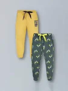 PLUM TREE Boys 2-Pcs Printed Pure Cotton Joggers