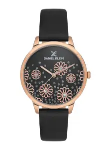 Daniel Klein Women Embellished Dial & Leather Straps Analogue Watch DK.1.13459-6