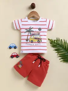 Annie Boys Printed Pure Cotton T-shirt with Shorts