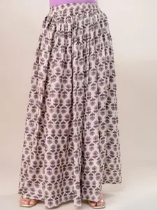 SUNEKH Printed Flared Maxi Skirt