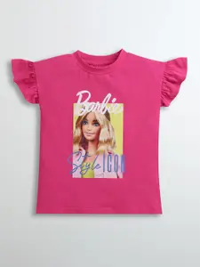 Tiny Girl Girls Graphic Printed Flutter Sleeve Barbie Top