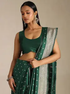 Soch Woven Design Zari Silk Blend Tussar Saree