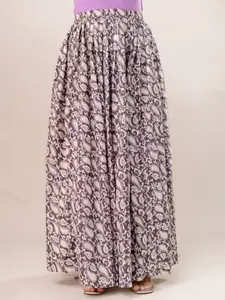 SUNEKH Printed Flared Maxi Skirt
