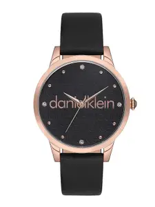 Daniel Klein Women Textured Dial & Leather Straps Analogue Watch DK.1.12693-1