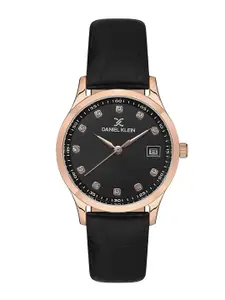 Daniel Klein Women Premium Embellished Leather Straps Analogue Watch DK.1.13595-6