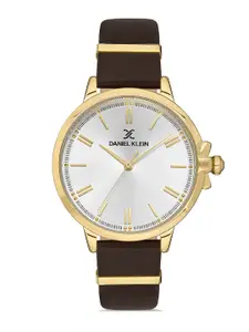 Daniel Klein Trendy Women Silver-Toned Dial & Leather Straps Analogue Watch DK.1.13260-6