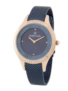 Daniel Klein Women Blue Embellished Dial & Blue Straps Analogue Watch DK.1.12826-4