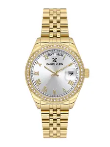Daniel Klein Women Embellished Dial & Stainless Steel Bracelet Style Straps Analogue Watch DK.1.13867-3