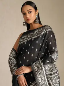 Soch Ethnic Motifs Woven Design Zari Tussar Saree