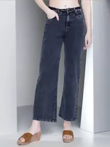 DressBerry Women Wide Leg High-Rise Light Fade Stretchable Jeans