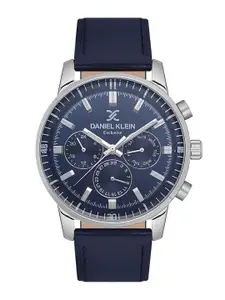 Daniel Klein Men Patterned Dial & Leather Straps Analogue Watch DK.1.13528-2