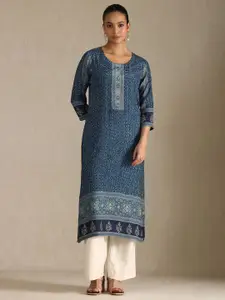 Soch Women Geometric Printed Kurta With Beads And Stones