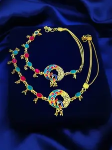 Anouk Gold-Plated Artificial Stones Studded Anklet