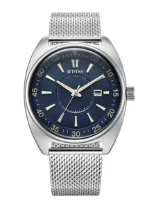 Titan Men Dial & Bracelet Style Straps Analogue Watch 90211SM01
