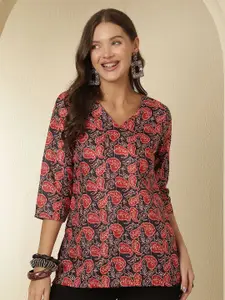 Anouk Rustic Ethnic Motifs Printed V-Neck Kurti