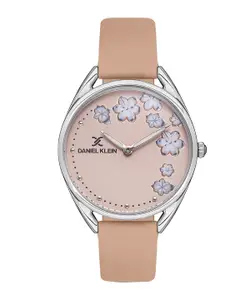 Daniel Klein Women Embellished Dial & Leather Straps Analogue Watch DK.1.13352-3