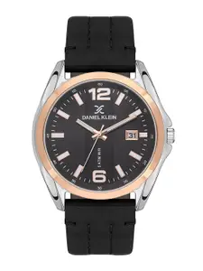Daniel Klein Men Round Dial & Leather Straps Analogue Watch DK 1 13366-4