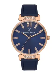 Daniel Klein Women Embellished Dial & Leather Straps Analogue Watch DK 1 13438-6