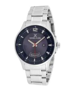Daniel Klein Men Blue Dial & Silver Toned Bracelet Style Straps Analogue Watch DK.1.12871