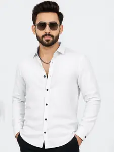 IKON FASHION Men Textured Spread Collar Casual Shirt