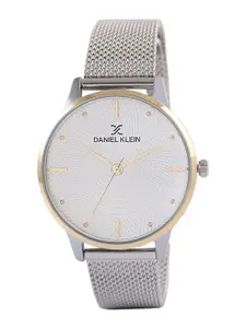 Daniel Klein Women Silver-Toned Dial &  Straps Analogue Watch DK.1.13056-5-Silver