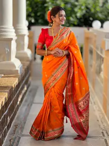 LeeliPeeri Designer Ethnic Motifs Zari Silk Blend Paithani Saree
