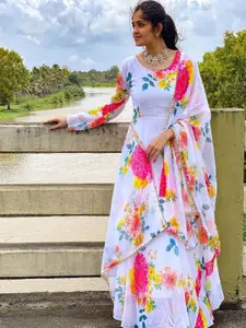 Raiyani Fashion Women Floral Printed Round Neck Ethnic Dress