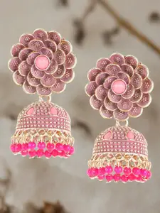 Jazz and Sizzle Gold-Plated Dome Shaped Kundan Jhumkas